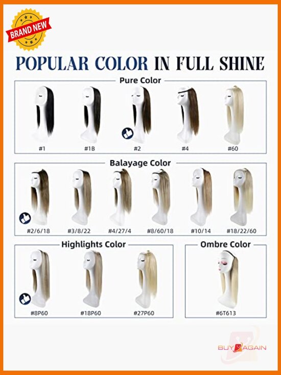 20 Inch U Part Wig Real Human Hair Clip In Extension 165g